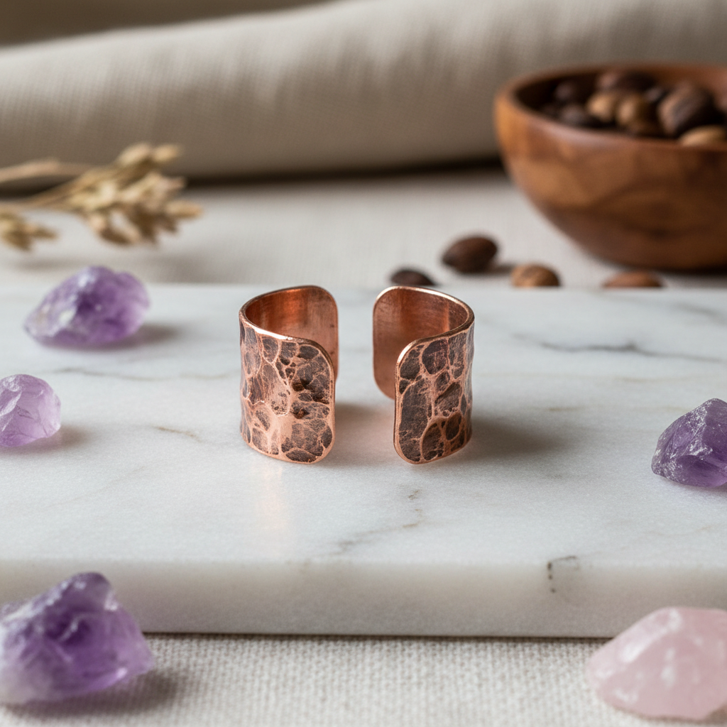 Anel cobre ajustável artesanal